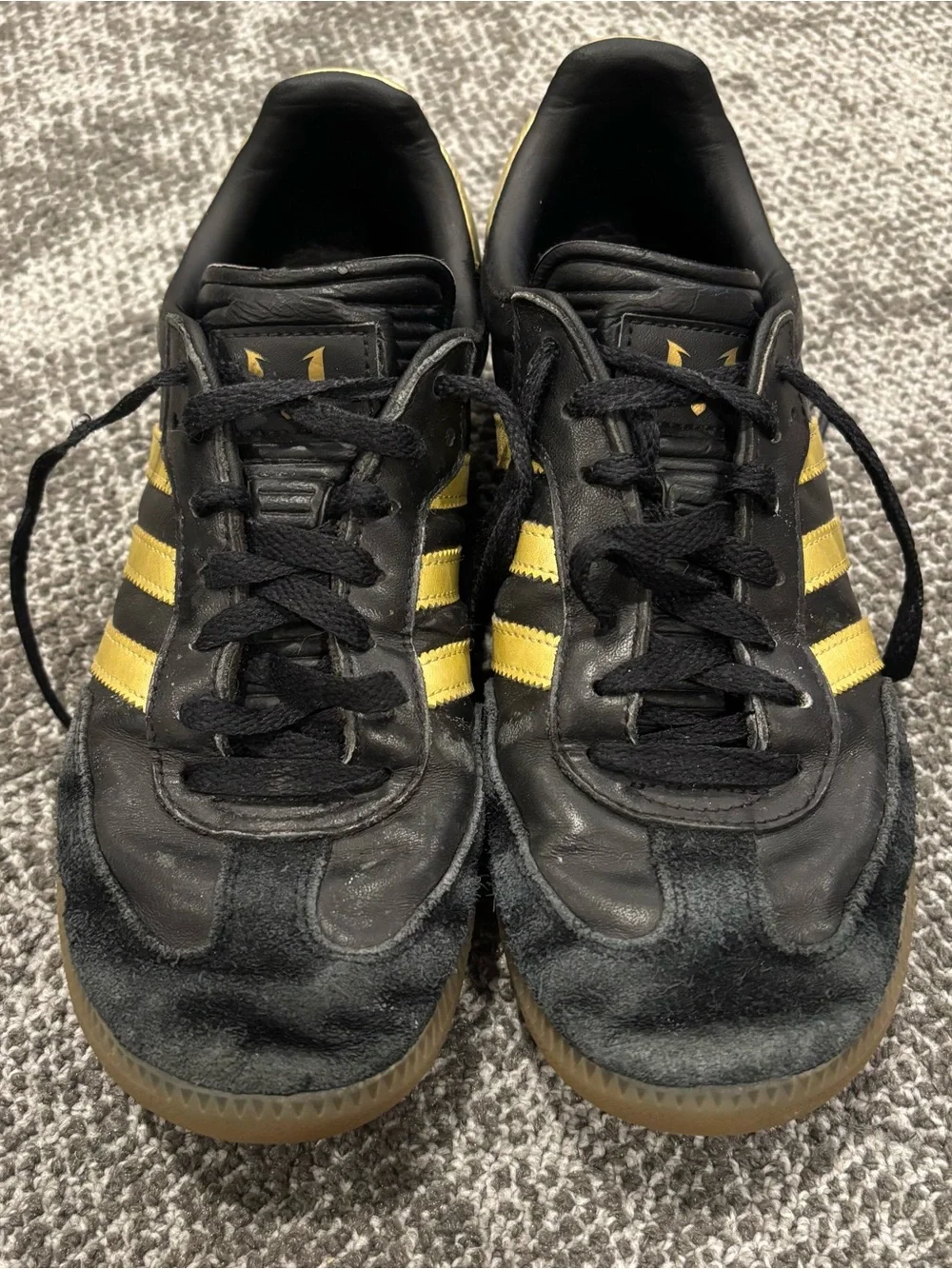 Adidas Messi x Samba J 'Black Gold' Sneakers Mens U.S. 6